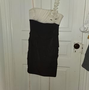 Medium black dress with white top